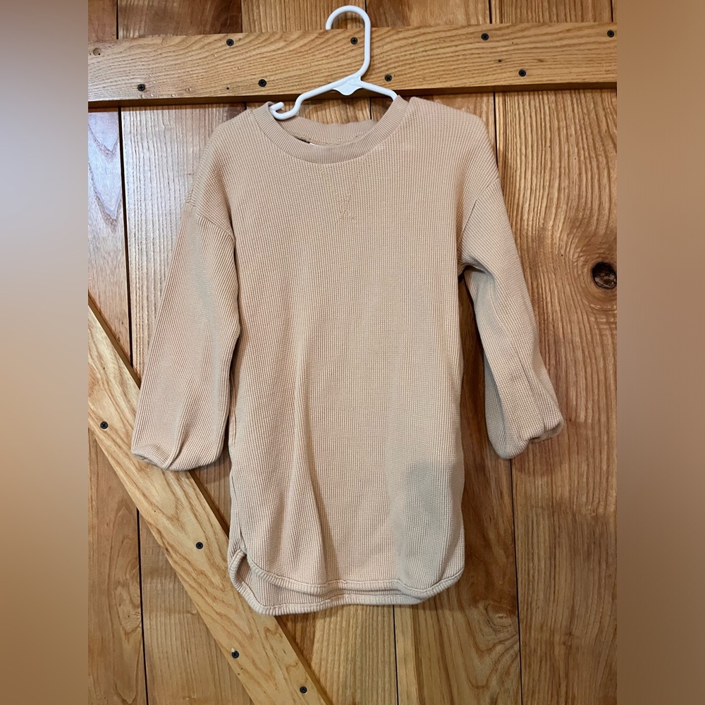 Zara Beige Ribbed Knit Sweater dress